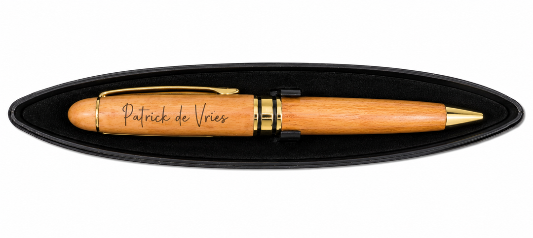 Gepersonaliseerde houten pen met naamgravering